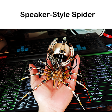 Speaker-Style Mechanical Spider 3D Puzzle - A unique tech-inspired fun toy for mechanics and audio enthusiasts, this DIY-assembled handheld marvel features a mechanical spider design integrated with speaker-style components, intricate gears, and metallic limbs. Its compact size makes it a distinctive desk accessory. It challenges you to craft a piece of audio-art fusion with precision, ideal for collectors of mechanical models and lovers of avant-garde gadgets with a steampunk twist.