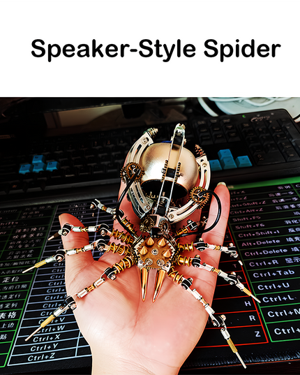 Speaker-Style Mechanical Spider 3D Puzzle - A unique tech-inspired fun toy for mechanics and audio enthusiasts, this DIY-assembled handheld marvel features a mechanical spider design integrated with speaker-style components, intricate gears, and metallic limbs. Its compact size makes it a distinctive desk accessory. It challenges you to craft a piece of audio-art fusion with precision, ideal for collectors of mechanical models and lovers of avant-garde gadgets with a steampunk twist.