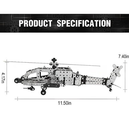 Build an impressive mechanical steampunk helicopter with this DIY metal model kit, a perfect steampunk puzzle gift for military and tech fans.
