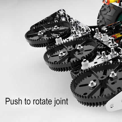 Steam punk mech style gear assembly on a harvesting machine steampunk puzzle, featuring intricate rotating steel components from 3D puzzle Metal Kits.