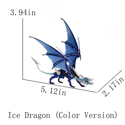 Dimensions of the steam punk mech ice dragon, a high-quality mechanical steampunk styled steampunk puzzle.