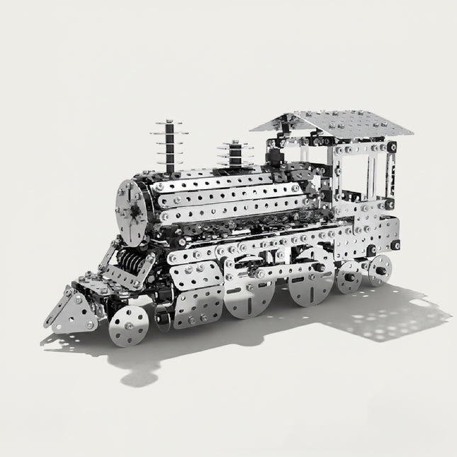 Steam punk mech style vintage steam engine, a high-quality steampunk puzzle and metal model built from precision 3D puzzle Metal Kits.
