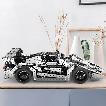 Advanced steam punk mech style supercar metal model made of stainless steel, perfect for mechanical steampunk collectors.