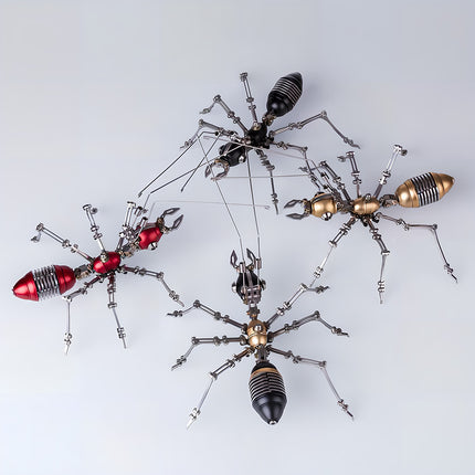 DIY steampunk puzzle set with 4 different mechanical ants, precision-engineered 3D puzzle Metal Kits for tabletop display.
