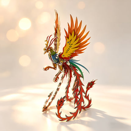 An artistic mechanical steampunk phoenix bird sculpture, a creative and complex steam punk mech design by TableFunny.