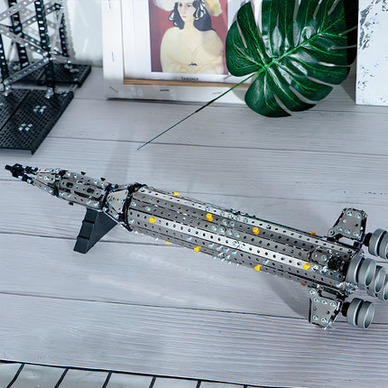 Steam punk mech inspired space rocket, part of the high-quality 3D puzzle Metal Kits collection for mechanical steampunk enthusiasts.
