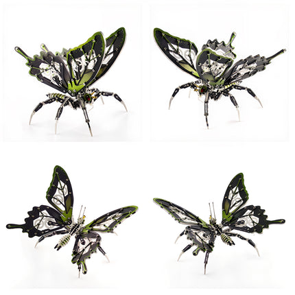 Beautiful steam punk mech butterfly with articulated joints and gear-driven wings, a sophisticated steampunk puzzle for collectors.