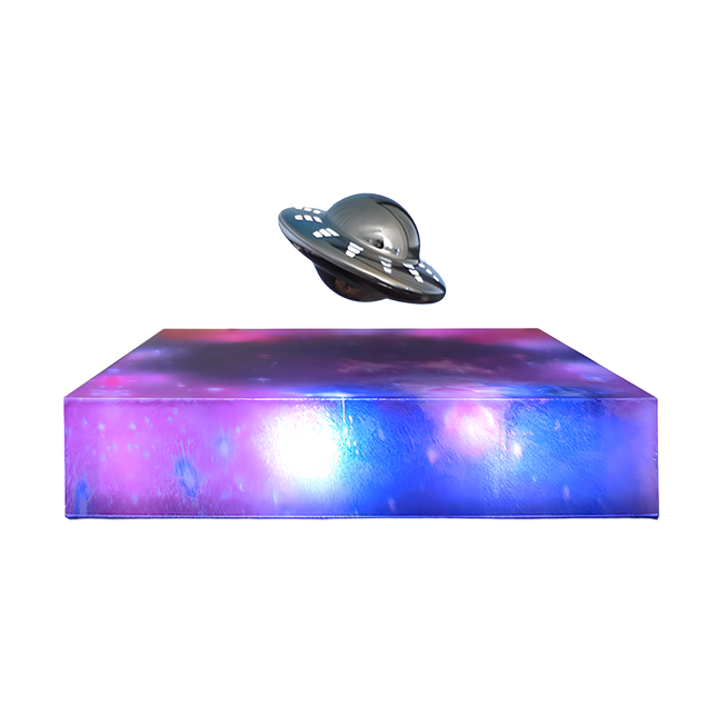 Magnetic levitation UFO model: Floating spaceship on a starry galaxy base, a unique sci-fi collectible