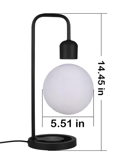Tablefunny Magnetic Levitation Moon Lamp with Wireless Charger | Modern Creative Desk Lamp & Bedside Night Light