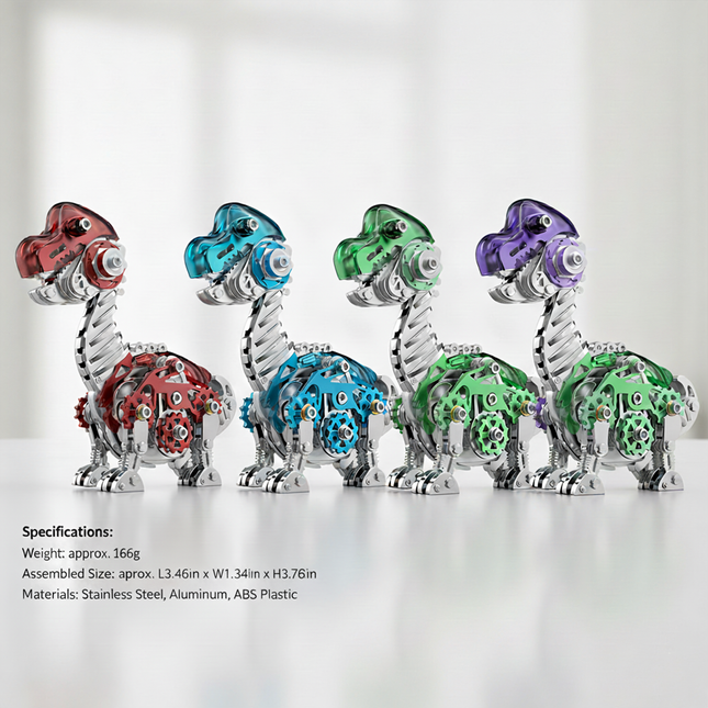 Tablefunny DIY Metal Assembly Robot Dinosaur - 213PCS Educational 3D Model Toy