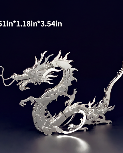 Tablefunny Creative 3D Metal Puzzle - Chinese Zodiac Dragon DIY Model (304 Stainless Steel, 65 PCS)