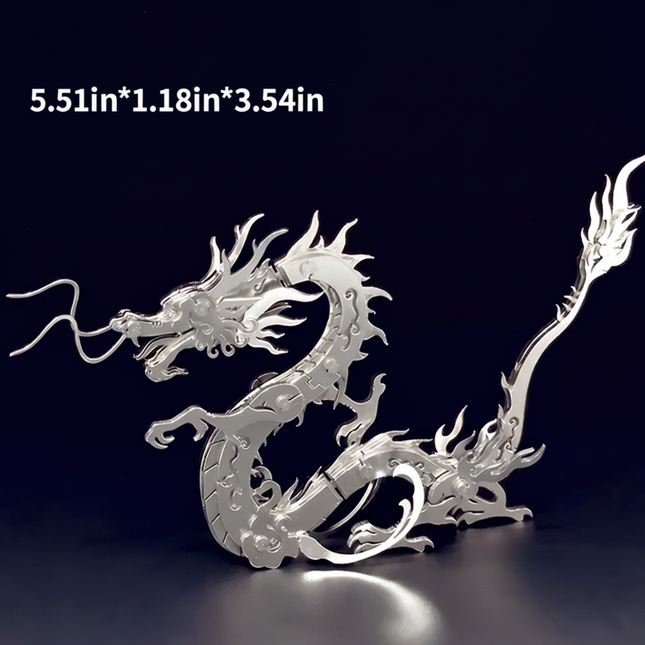 Tablefunny Creative 3D Metal Puzzle - Chinese Zodiac Dragon DIY Model (304 Stainless Steel, 65 PCS)