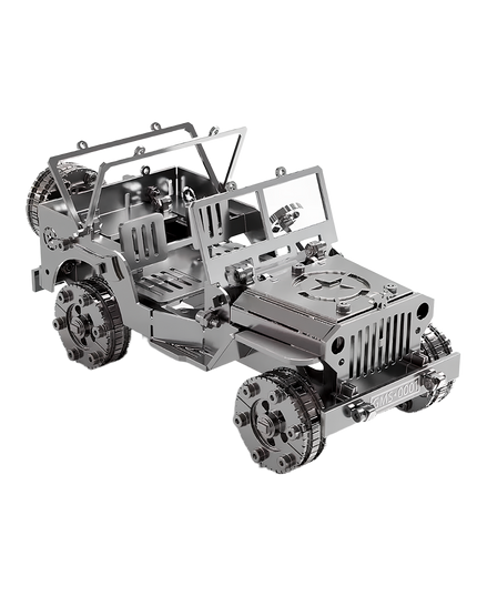 Tablefunny 3D Assembly Stainless Steel Jeep Model, Creative Car Decorative Piece
