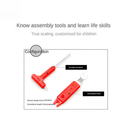  Essential assembly tools, including a six-angle screwdriver and a three-purpose wrench, for building a metal model or 3D puzzle metal kits. These tools make creating a mechanical steampunk design easier.