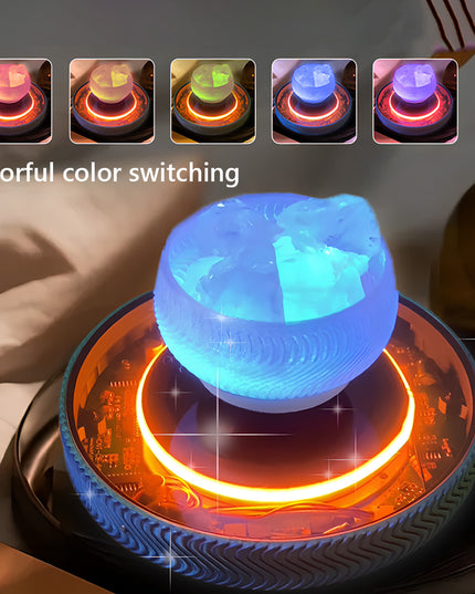 Tablefunny Maglev Ornament - Crystal Lamp Levitating on Magnetic Base for Desktop Decoration