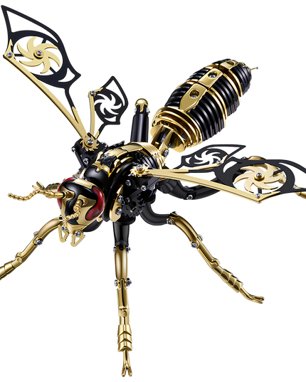 This Steampunk Mechanical Wasp 3D Puzzle Metal Kit features an elaborate design with a black-and-gold color scheme, intricate gears, and ornate wing patterns. The assembly process is challenging, and the finished product, with its vivid mechanical details and dynamic pose, serves as a striking focal point for your display shelf or funny table. Blending insect aesthetics with steampunk industrial art, it’s perfect for steampunk lovers and puzzle enthusiasts