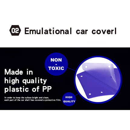 Emulational car cover made in high quality PP plastic featuring a protective film to keep the surface bright and clean, designed for a metal vehicle model kit as an awesome steampunk puzzle steam punk mech and 3D puzzle Metal Kits.