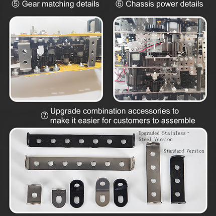 Gear matching details, chassis power details, and upgrade combination accessories for an excavator metal model, built from 3D puzzle Metal Kits as an awesome steampunk puzzle steam punk mech accessory.