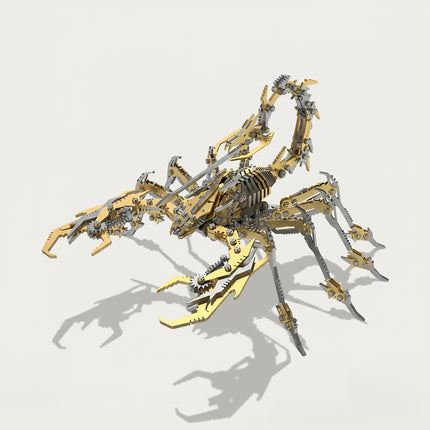 Challenging 3D puzzle Metal Kits gold scorpion, a rewarding DIY metal model project for adult hobbyists and collectors.