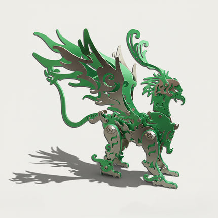 Mechanical Gui Carving 3D puzzle Metal Kits, suitable for puzzle lovers seeking artistic assembly, fantasy and steampunk enthusiasts drawn to its mythical-mecha design, and collectors/hobbyists curating unique decorative pieces, offers a fun and challenging build with elegant metallic-green details. It’s a graceful, fantasy-mecha premium metal model perfect for whimsical living space decor, eye-catching display, and a stylish accent piece for your funny table that blends mythical allure with mechanical arti