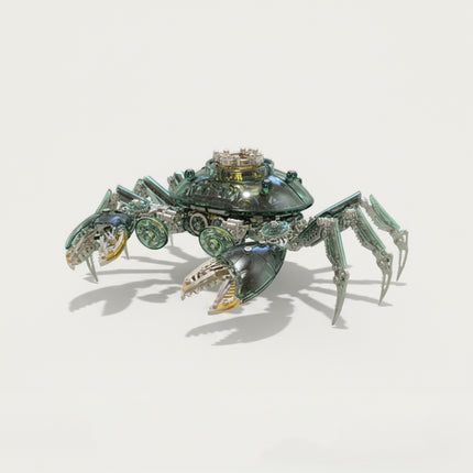 Mechanical Crab 3D puzzle Metal Kit - A steampunk fun toy for marine life and mechanics lovers, this DIY assembled table funny piece features an intricate, mechanical crustacean design. It invites you to craft a piece of ingenuity part by part, and the finished mechanical crab, with its sleek metallic and translucent details, becomes a sophisticated desktop ornament, making it a captivating fun toy full of industrial charm.