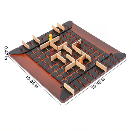 Isometric view of the "Advance Gradually and Entrench Oneself at Every Step" game board with highlighted dimensions (10.35 x 10.35 inches), showcasing its compact design for any funny table setup