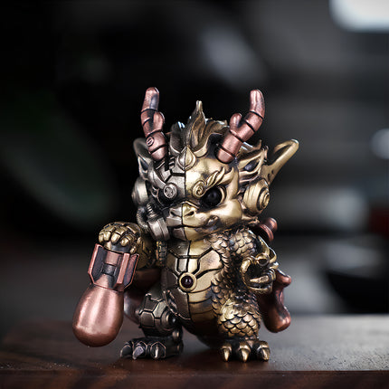 Magnetic steam punk mech dragon, an interactive 3D puzzle Metal Kit featuring snap-on industrial components.