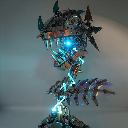 Completed 3D puzzle Metal Kits project with integrated lighting, an exquisite metal model masterpiece for collectors and gamers.