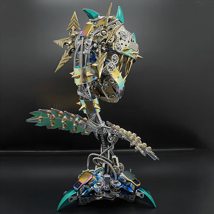 Completed 3D puzzle Metal Kits project featuring a giant mechanical plant, an exquisite metal model masterpiece for collectors.