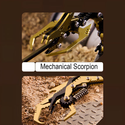 High-detail components of a 3D puzzle Metal Kits scorpion, showing the professional craftsmanship and metal model texture.