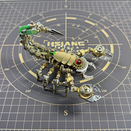 Challenging 3D puzzle Metal Kit of a predatory scorpion, featuring steampunk puzzle elements and articulated pincers.