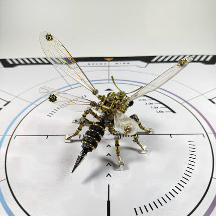 A collectible DIY steampunk puzzle robotic insect, showcasing the superior metal craftsmanship of this mechanical steampunk metal model.