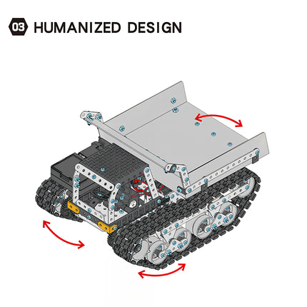 Humanized design and operational flexibility of the Tablefunny mechanical steampunk dump truck, illustrated for 3D puzzle Metal Kits enthusiasts.