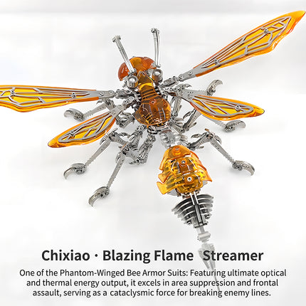 Top-down view of an amber hornet mechanical steampunk puzzle designed for area suppression and frontal assault from tablefunny.