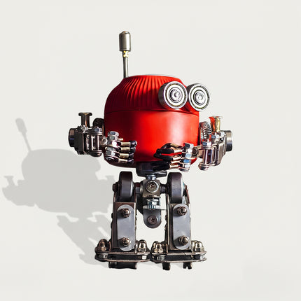 Finished product from 3D puzzle metal kits built into a unique robotic desktop ornament for home decor.