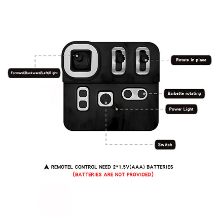 Remote control instructions and button layout for the Tablefunny mechanical steampunk metal model, detailing functions for our 3D puzzle Metal Kits line.