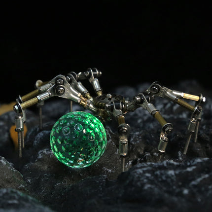 Challenging DIY steampunk puzzle of a robotic spider with LED effects, a premium metal model assembly kit from TableFunny