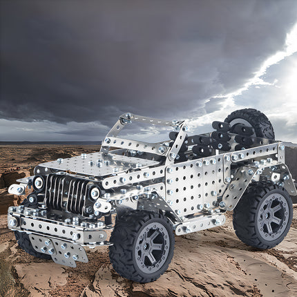 Metal Kits 3D puzzle jeep model, perfect for DIY enthusiasts seeking a mechanical steampunk challenge.