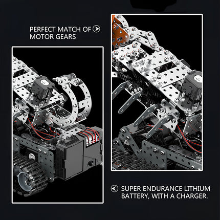A perfect match of motor gears and super endurance lithium battery for a metal model, built from 3D puzzle Metal Kits as an awesome steampunk puzzle steam punk mech accessory.