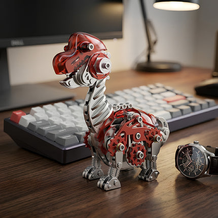 DIY 3D puzzle Metal Kits featuring a futuristic dinosaur metal model for hobbyists and collectors.