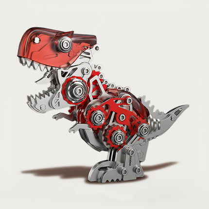 Mechanical Tyrannosaurus Rex 3D puzzle Metal Kit - A gripping fun toy for dinosaur and mechanics lovers, this DIY-assembled tabletop focal point features a bold, mechanical T-Rex structure. It urges you to craft a piece of intensity gradually. Beyond being a dynamic desktop ornament with striking red and metallic details, it acts as an enriching tool for kids to grasp dinosaur anatomy and mechanical systems during assembly. It’s also a stylish accent for home offices.