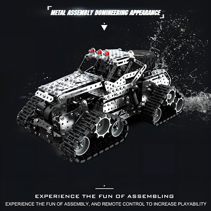 Dynamic splash shot of the Tablefunny steam punk mech crawler bigfoot, showcasing metal assembly domineering appearance and remote control playability.