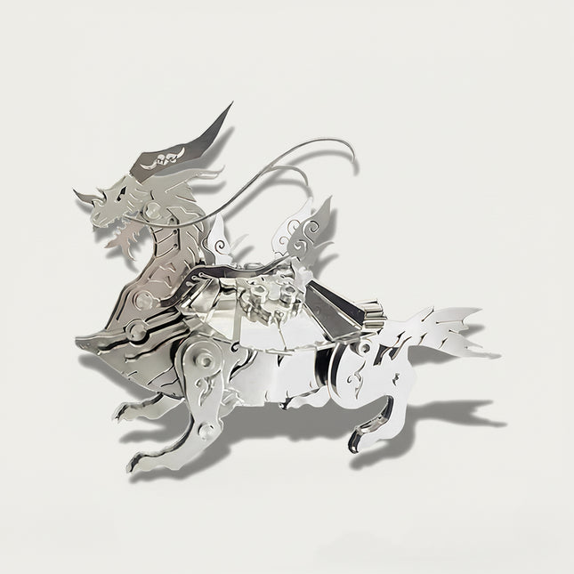 Steampunk dragon-horse 3D puzzle metal kit, a unique mechanical steampunk metal model for enthusiasts of intricate metal kits.