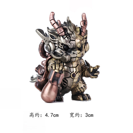 Miniature mechanical steampunk dragon metal model, approximately 4.7cm tall. This magnetic assembly 3D puzzle kit combines intricate steam punk mech design with a compact form factor for display.