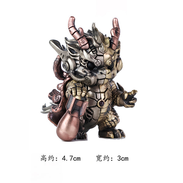 Miniature mechanical steampunk dragon metal model, approximately 4.7cm tall. This magnetic assembly 3D puzzle kit combines intricate steam punk mech design with a compact form factor for display.