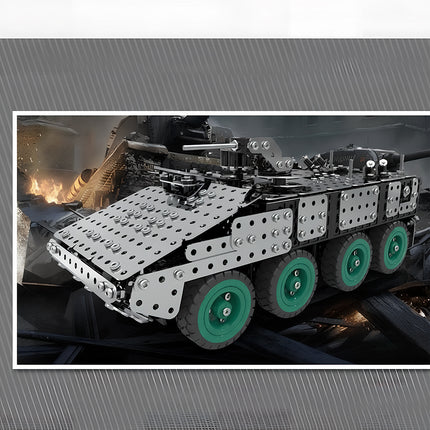 8-wheeled combat vehicle metal model, an intricate 3D puzzle Metal Kits for mechanical steampunk fans