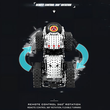 Remote control 360-degree rotation and flexible turning feature of the Tablefunny steampunk puzzle crawler bigfoot for 3D puzzle Metal Kits enthusiasts.