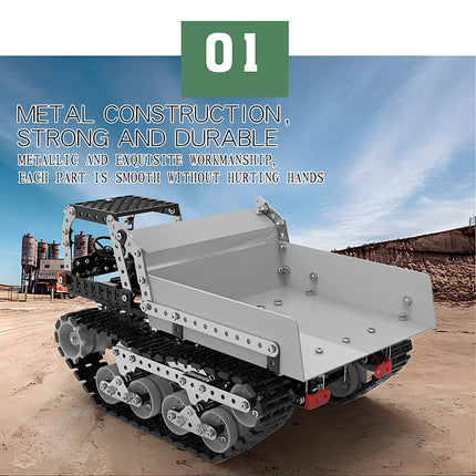 Strong and durable metal construction of the Tablefunny dump truck, highlighting smooth edges and exquisite craftsmanship for steampunk puzzle kits.