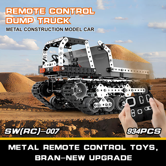 SW(RC)-007 934PCS remote control dump truck by Tablefunny, featuring a 3D puzzle Metal Kits metal model design for engineering vehicle fans.