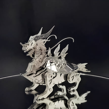 Steampunk Xuanwu (Black Tortoise) 3D puzzle metal kit, a mythological mechanical steampunk metal model inspired by Chinese legends, perfect for 3D puzzle enthusiasts.